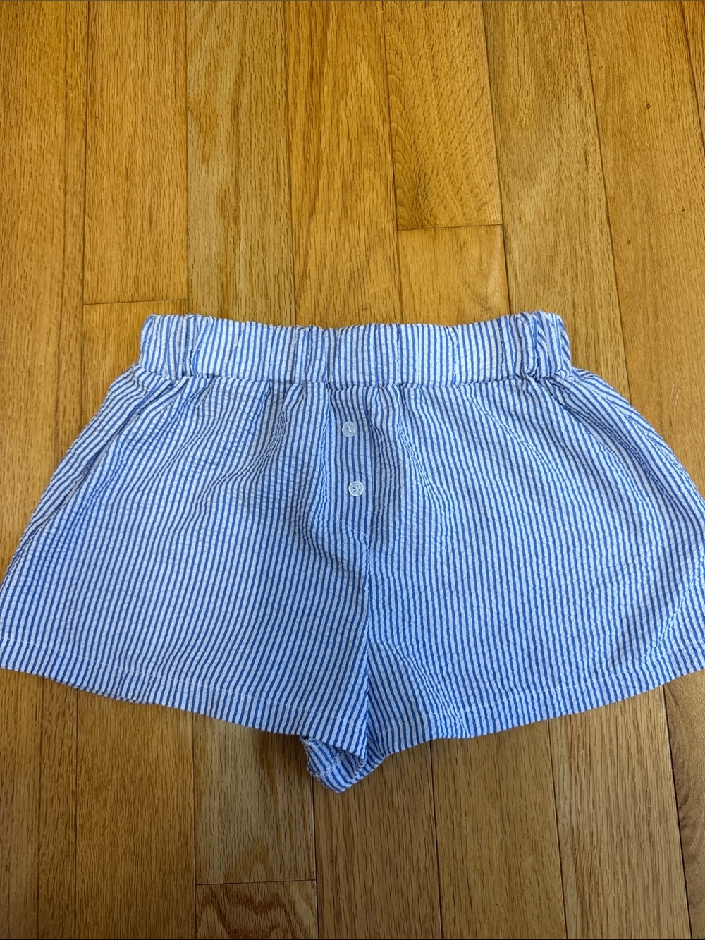 SHEIN Blue & White Striped High Waist Shorts